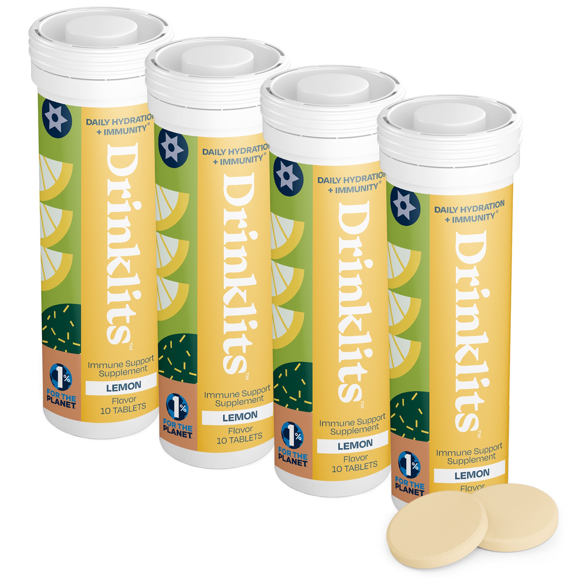 Lemon Daily Immune Support Tablets (4) Tube Bundle