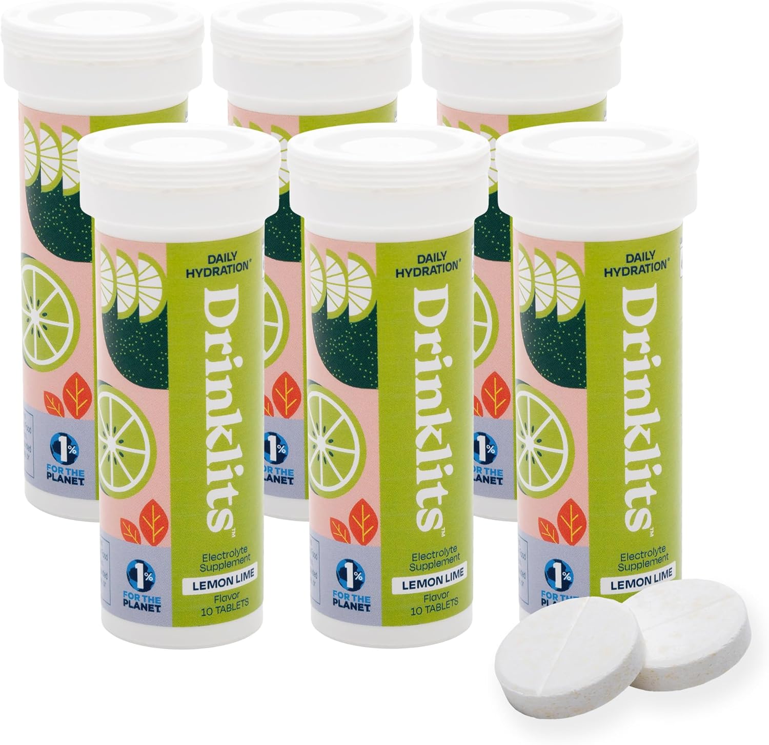 Lemon Lime Fizzy Electrolyte Sports Drink Tablets (6) Tube Bundle